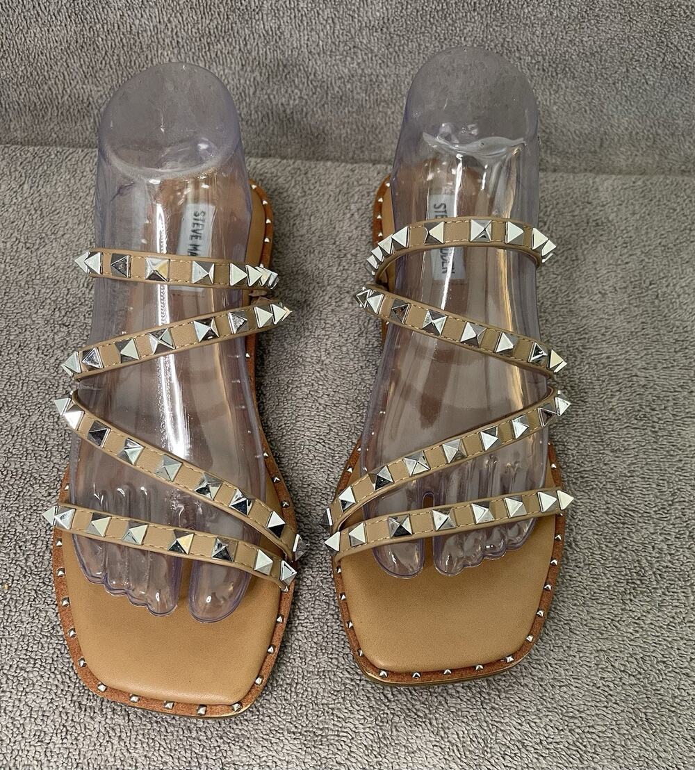 Steve Madden Siver Studded Sandals Women's Size 9.5